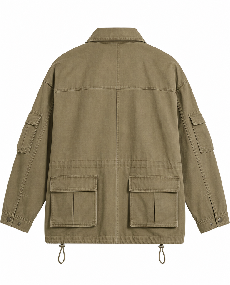 Oversized utility jacket — back view